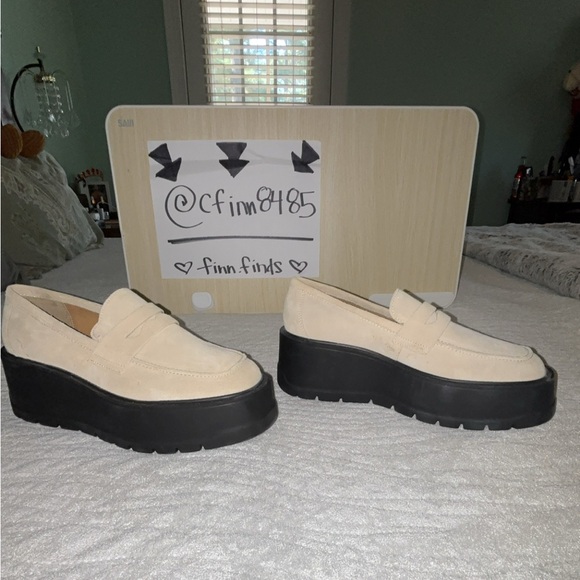 NWOT Free People Nico Cappuccino Suede Platform Chunky Loafers - Picture 2 of 5